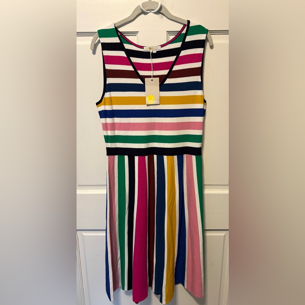 NWT Boden Gracie striped knitted sweater dress sleeveless women’s 12 uk 16 new - Picture 2 of 7